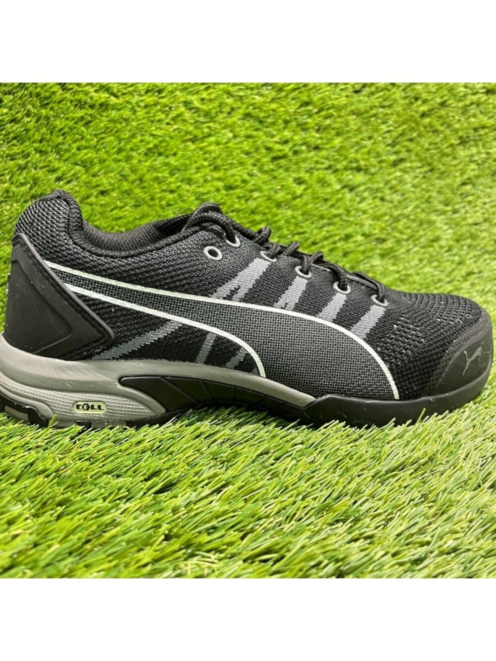 Puma Celerity Knit SD Womens Size 8 Black Black Gray Steel Toe Safety Work Shoes